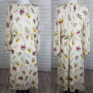 Chiffon Floral Long Sleeve Dress